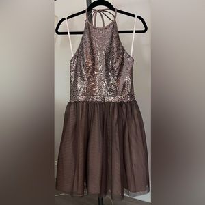 Blondie Nights By Stacy Sklar Brown Sequin Formal Dress Size 7 NWT